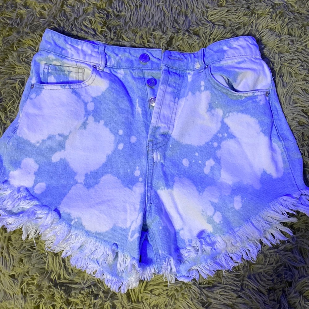festival denim flare shorts